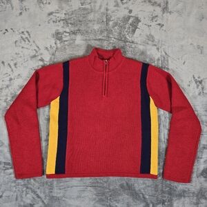 Vintage Abercrombie And Fitch 1/4 Zip Wool Sweater Size Medium